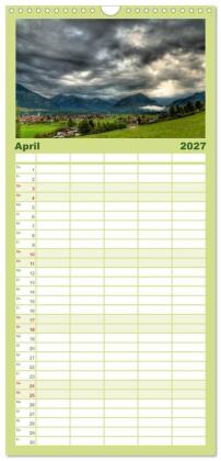 Familienplaner 2027 - Im Allgäu bei Oberstdorf mit 5 Spalten (Wandkalender, 21 x 45 cm) CALVENDO