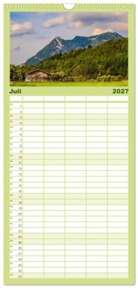 Familienplaner 2027 - Im Allgäu bei Oberstdorf mit 5 Spalten (Wandkalender, 21 x 45 cm) CALVENDO