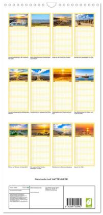Familienplaner 2027 - Naturlandschaft WATTENMEER mit 5 Spalten (Wandkalender, 21 x 45 cm) CALVENDO