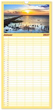 Familienplaner 2027 - Naturlandschaft WATTENMEER mit 5 Spalten (Wandkalender, 21 x 45 cm) CALVENDO