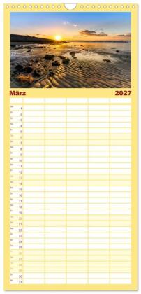 Familienplaner 2027 - Naturlandschaft WATTENMEER mit 5 Spalten (Wandkalender, 21 x 45 cm) CALVENDO