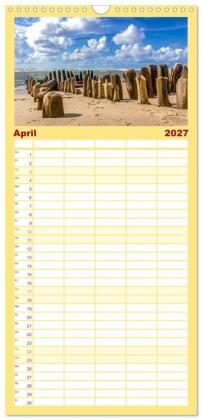 Familienplaner 2027 - Naturlandschaft WATTENMEER mit 5 Spalten (Wandkalender, 21 x 45 cm) CALVENDO