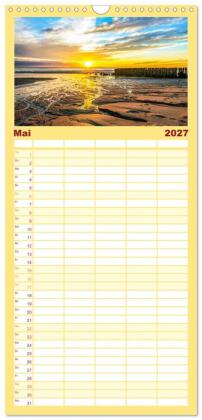 Familienplaner 2027 - Naturlandschaft WATTENMEER mit 5 Spalten (Wandkalender, 21 x 45 cm) CALVENDO