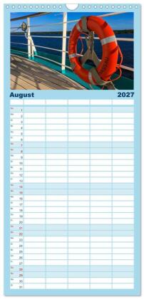 Familienplaner 2027 - Kreuzfahrtpiraten mit 5 Spalten (Wandkalender, 21 x 45 cm) CALVENDO