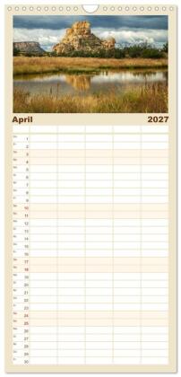 Familienplaner 2027 - Kraftplätze der Indianer mit 5 Spalten (Wandkalender, 21 x 45 cm) CALVENDO
