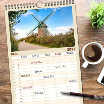 Familienplaner 2027 - Faszination Schlei mit 5 Spalten (Wandkalender, 21 x 45 cm) CALVENDO