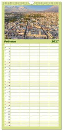 Familienplaner 2027 - Peru - Magie der Anden mit 5 Spalten (Wandkalender, 21 x 45 cm) CALVENDO