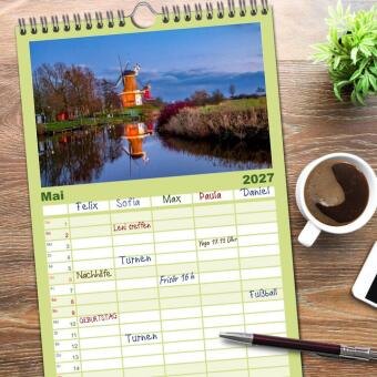 Familienplaner 2027 - Greetsiel und Umzu mit 5 Spalten (Wandkalender, 21 x 45 cm) CALVENDO