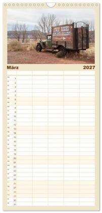 Familienplaner 2027 - Wo der Wind Wohnt, Amerikas Lost Places mit 5 Spalten (Wandkalender, 21 x 45 cm) CALVENDO