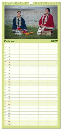 Familienplaner 2027 - Sioux Im Lande von Sitting Bull mit 5 Spalten (Wandkalender, 21 x 45 cm) CALVENDO