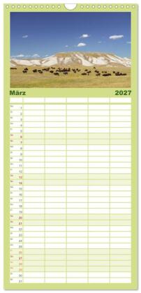 Familienplaner 2027 - Sioux Im Lande von Sitting Bull mit 5 Spalten (Wandkalender, 21 x 45 cm) CALVENDO