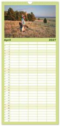 Familienplaner 2027 - Sioux Im Lande von Sitting Bull mit 5 Spalten (Wandkalender, 21 x 45 cm) CALVENDO