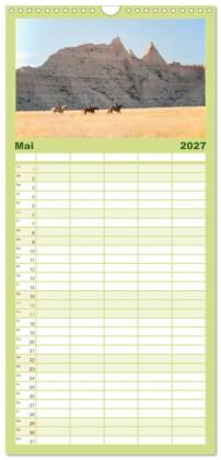 Familienplaner 2027 - Sioux Im Lande von Sitting Bull mit 5 Spalten (Wandkalender, 21 x 45 cm) CALVENDO