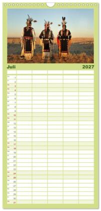 Familienplaner 2027 - Sioux Im Lande von Sitting Bull mit 5 Spalten (Wandkalender, 21 x 45 cm) CALVENDO