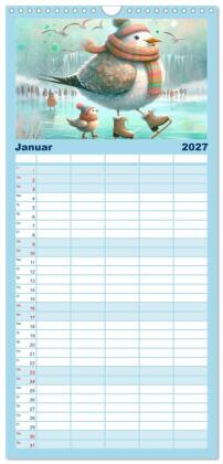Familienplaner 2027 - Die Möwe Emma in Hamburg mit 5 Spalten (Wandkalender, 21 x 45 cm) CALVENDO