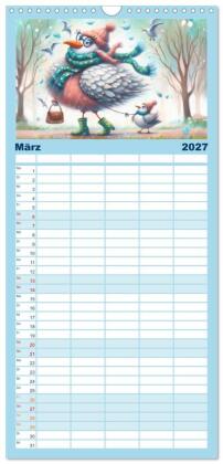 Familienplaner 2027 - Die Möwe Emma in Hamburg mit 5 Spalten (Wandkalender, 21 x 45 cm) CALVENDO