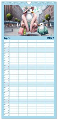 Familienplaner 2027 - Die Möwe Emma in Hamburg mit 5 Spalten (Wandkalender, 21 x 45 cm) CALVENDO
