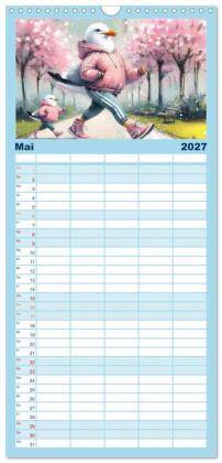 Familienplaner 2027 - Die Möwe Emma in Hamburg mit 5 Spalten (Wandkalender, 21 x 45 cm) CALVENDO