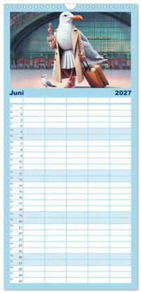 Familienplaner 2027 - Die Möwe Emma in Hamburg mit 5 Spalten (Wandkalender, 21 x 45 cm) CALVENDO