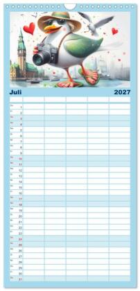 Familienplaner 2027 - Die Möwe Emma in Hamburg mit 5 Spalten (Wandkalender, 21 x 45 cm) CALVENDO