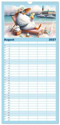 Familienplaner 2027 - Die Möwe Emma in Hamburg mit 5 Spalten (Wandkalender, 21 x 45 cm) CALVENDO