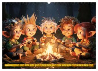 Verborgene Pfade - Das kleine Volk der Kobolde (Wandkalender 2027 DIN A2 quer), CALVENDO Monatskalender