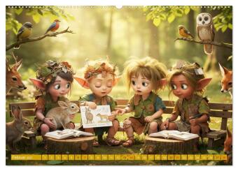 Verborgene Pfade - Das kleine Volk der Kobolde (Wandkalender 2027 DIN A2 quer), CALVENDO Monatskalender