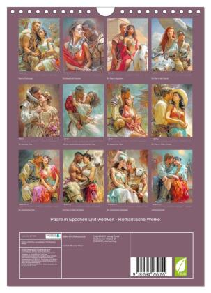 Paare in Epochen und weltweit - Romantische Werke (Wandkalender 2027 DIN A4 hoch), CALVENDO Monatskalender