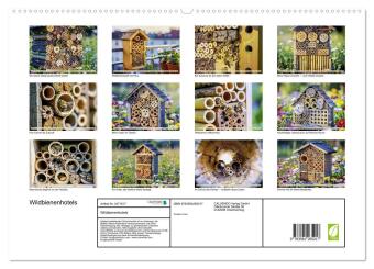 Wildbienenhotels (hochwertiger Premium Wandkalender 2027 DIN A2 quer), Kunstdruck in Hochglanz