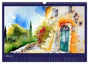 Mallorca Aquarelle (Wandkalender 2027 DIN A3 quer), CALVENDO Monatskalender