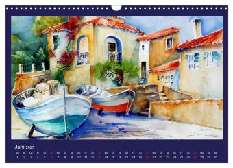 Mallorca Aquarelle (Wandkalender 2027 DIN A3 quer), CALVENDO Monatskalender
