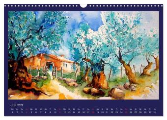 Mallorca Aquarelle (Wandkalender 2027 DIN A3 quer), CALVENDO Monatskalender
