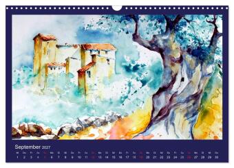 Mallorca Aquarelle (Wandkalender 2027 DIN A3 quer), CALVENDO Monatskalender