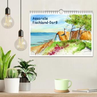 Aquarelle - Fischland-Darß (Wandkalender 2027 DIN A4 quer), CALVENDO Monatskalender