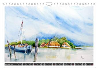 Aquarelle - Fischland-Darß (Wandkalender 2027 DIN A4 quer), CALVENDO Monatskalender
