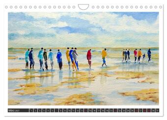 Aquarelle - Fischland-Darß (Wandkalender 2027 DIN A4 quer), CALVENDO Monatskalender