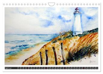 Aquarelle - Fischland-Darß (Wandkalender 2027 DIN A4 quer), CALVENDO Monatskalender