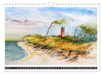 Aquarelle - Fischland-Darß (Wandkalender 2027 DIN A4 quer), CALVENDO Monatskalender