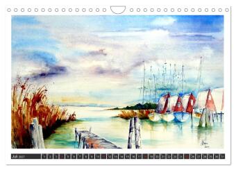 Aquarelle - Fischland-Darß (Wandkalender 2027 DIN A4 quer), CALVENDO Monatskalender