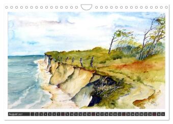 Aquarelle - Fischland-Darß (Wandkalender 2027 DIN A4 quer), CALVENDO Monatskalender