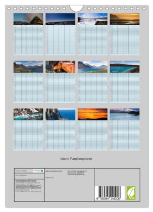 Island Familienplaner (Wandkalender 2027 DIN A4 hoch), CALVENDO Monatskalender