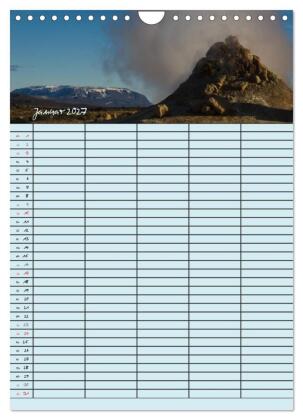 Island Familienplaner (Wandkalender 2027 DIN A4 hoch), CALVENDO Monatskalender