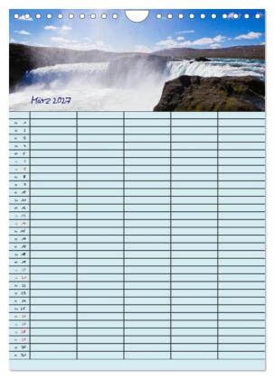 Island Familienplaner (Wandkalender 2027 DIN A4 hoch), CALVENDO Monatskalender