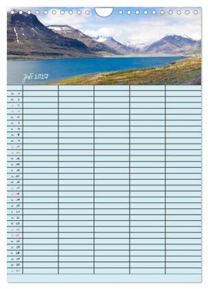 Island Familienplaner (Wandkalender 2027 DIN A4 hoch), CALVENDO Monatskalender