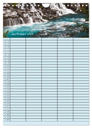 Island Familienplaner (Wandkalender 2027 DIN A4 hoch), CALVENDO Monatskalender
