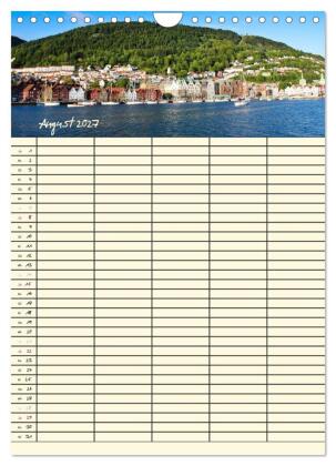 Familienplaner Norwegen (Wandkalender 2027 DIN A4 hoch), CALVENDO Monatskalender