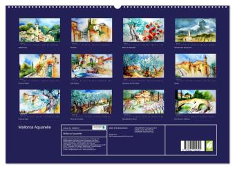 Mallorca Aquarelle (hochwertiger Premium Wandkalender 2027 DIN A2 quer), Kunstdruck in Hochglanz