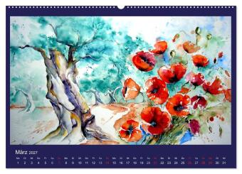 Mallorca Aquarelle (hochwertiger Premium Wandkalender 2027 DIN A2 quer), Kunstdruck in Hochglanz