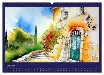 Mallorca Aquarelle (hochwertiger Premium Wandkalender 2027 DIN A2 quer), Kunstdruck in Hochglanz