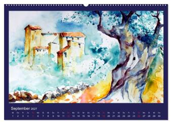Mallorca Aquarelle (hochwertiger Premium Wandkalender 2027 DIN A2 quer), Kunstdruck in Hochglanz